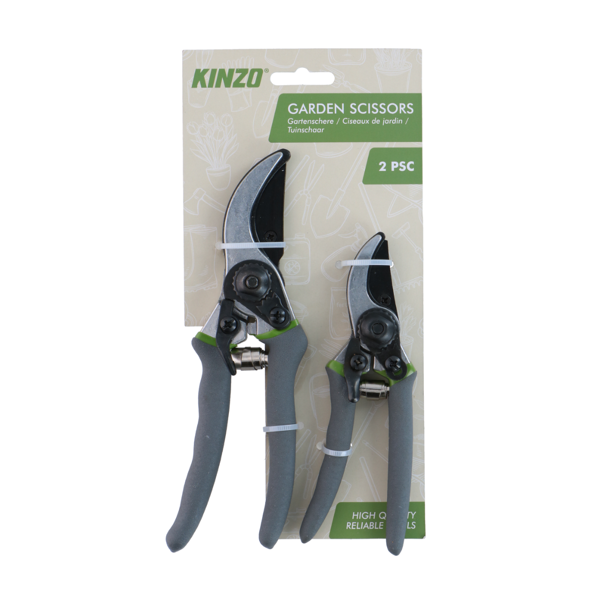KINZO PRUNING SHEARS SET 2-DELIG 21CM+16CM ROESTVRIJ STAAL - Tuincentrum Lopik