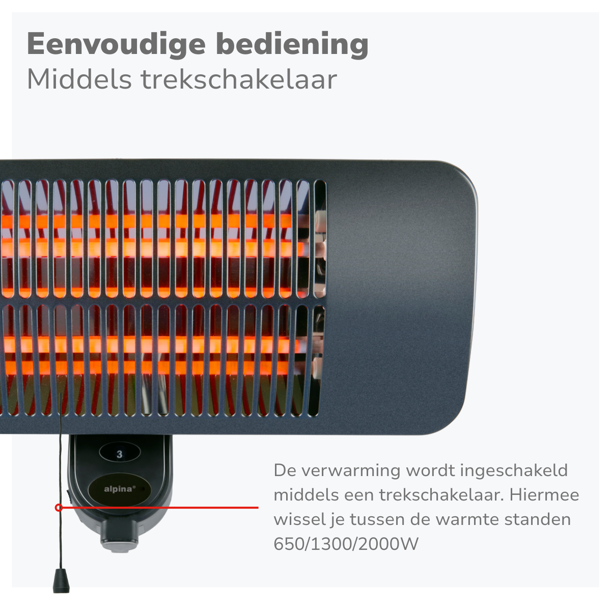 ALPINA PATIO HEATER WALL 650-2000W - Tuincentrum Lopik