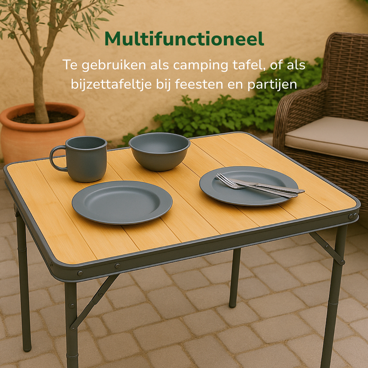 CAMP ACTIVE OPVOUWBARE CAMPINGTAFEL BAMBOE 75X55CM - Tuincentrum Lopik