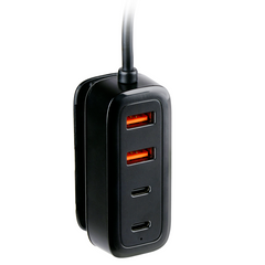 ALL RIDE AUTOLADER 12-24V 6 POORTEN USB-A/C MET HUB 1,5M - Tuincentrum Lopik