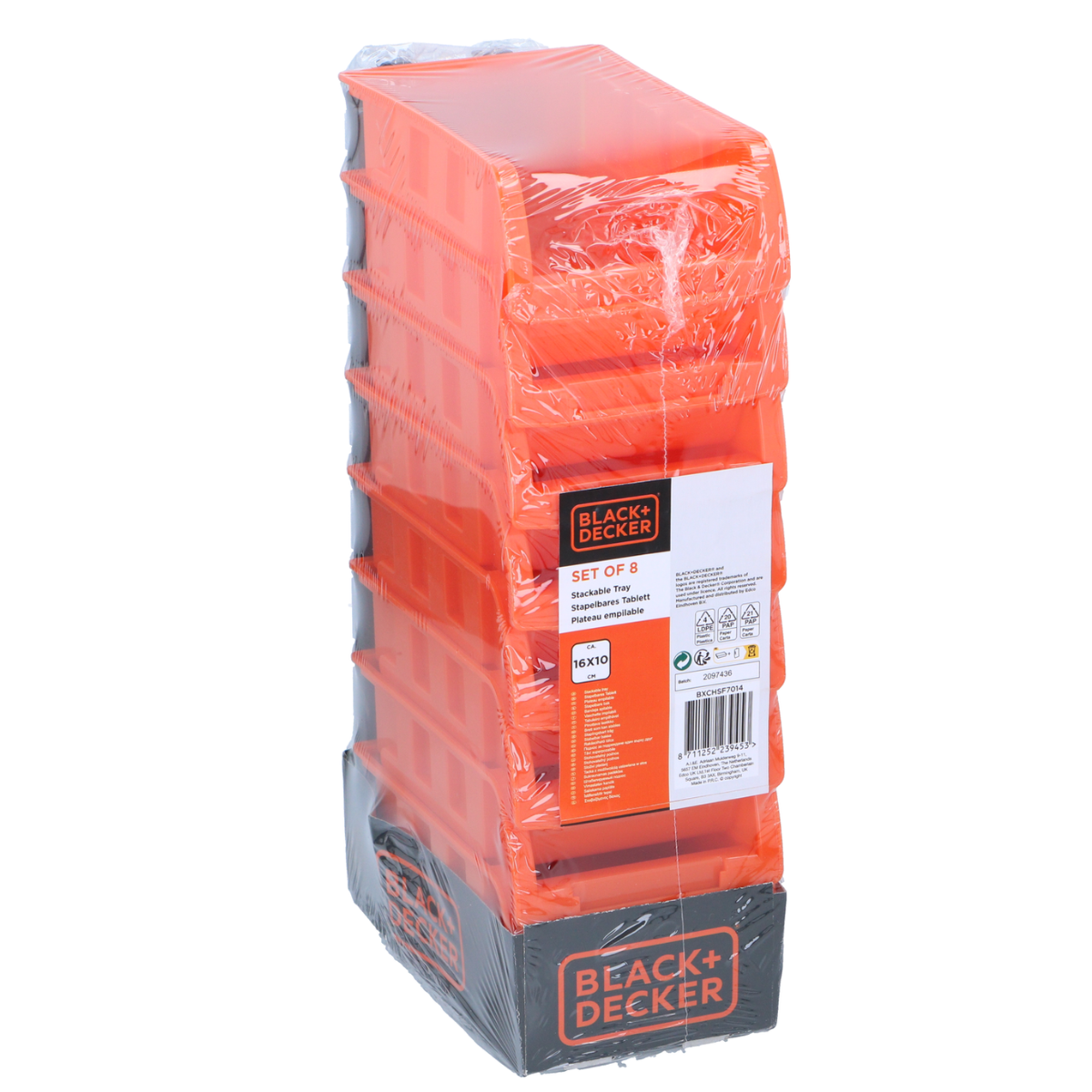 BLACK+DECKER SORTEERBAKJES 8 STUKS OPSTAPELBAAR ORANJE VOOR OPBERGSYSTEEM - Tuincentrum Lopik