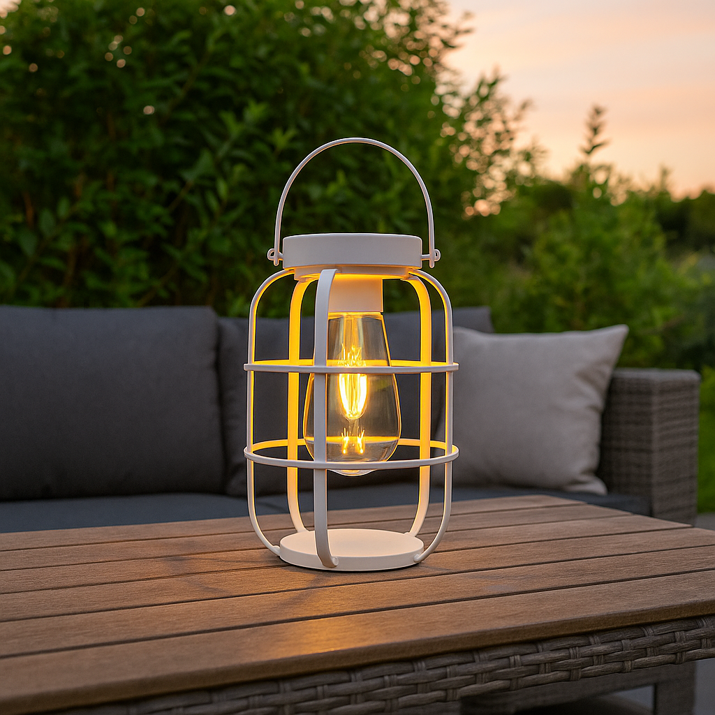 ARTI CASA SOLAR LANTAARN WIT 22CM - Tuincentrum Lopik
