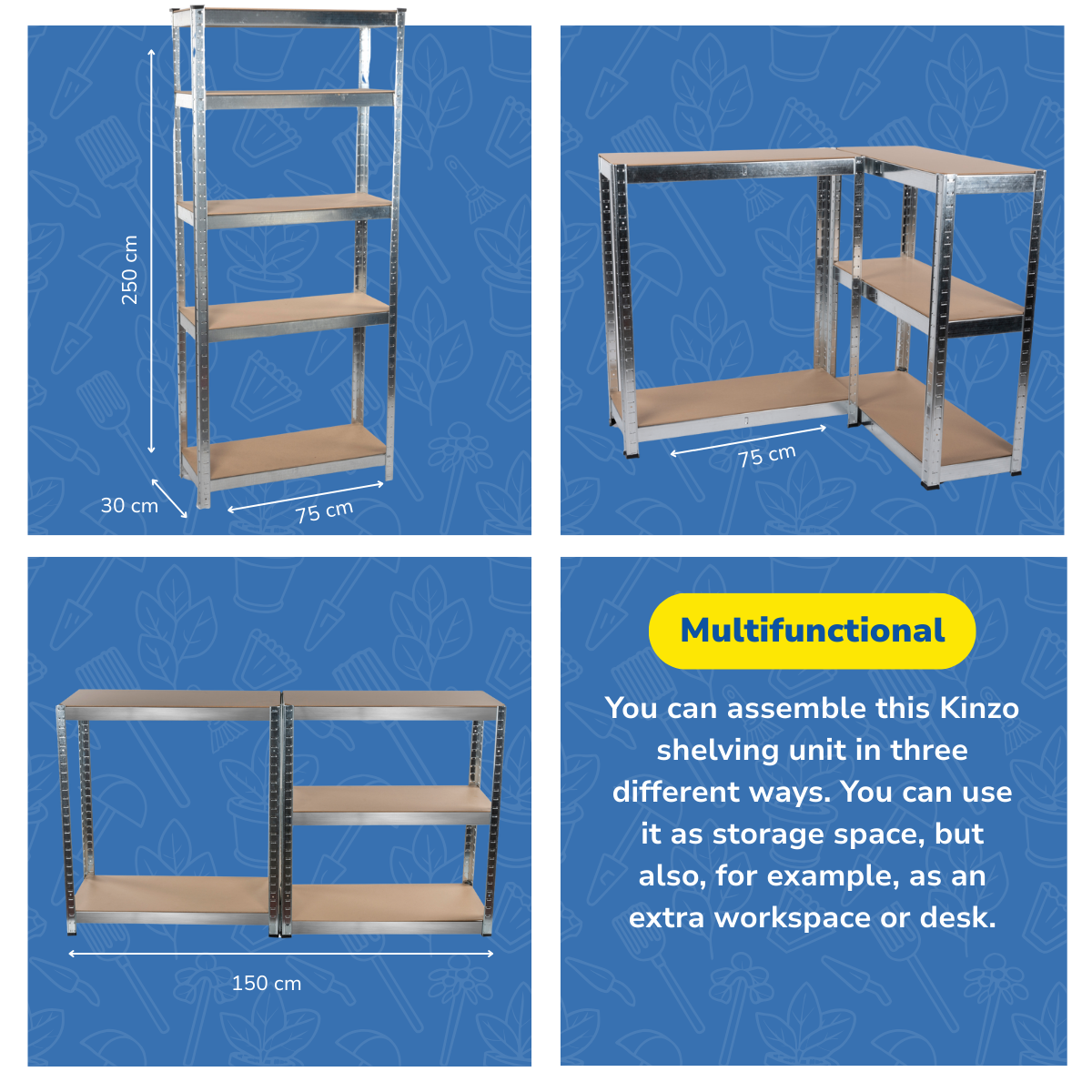 KINZO SHELF RACK 5 LAYERS  OPBERGREK 5 LAGEN - Tuincentrum Lopik