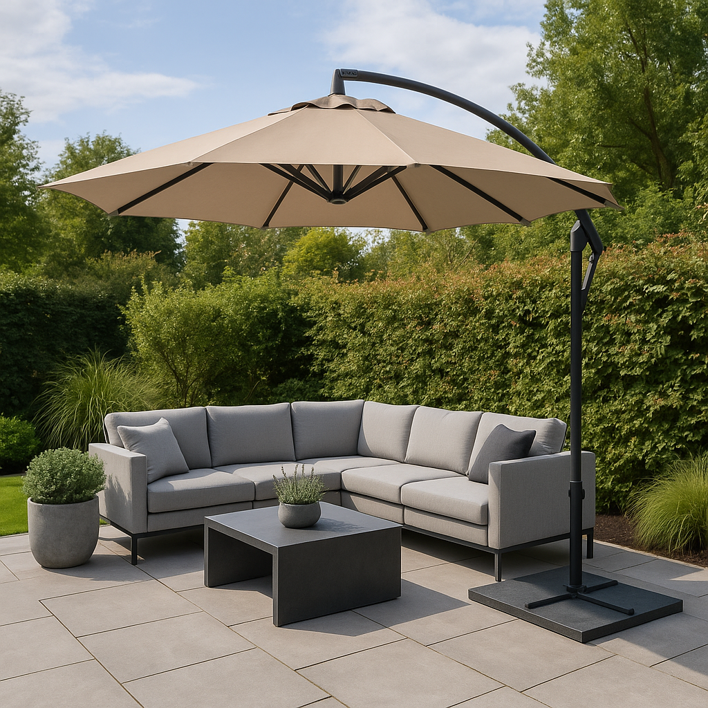 LIFETIME GARDEN ZWEEFPARASOL 3M TAUPE - Tuincentrum Lopik