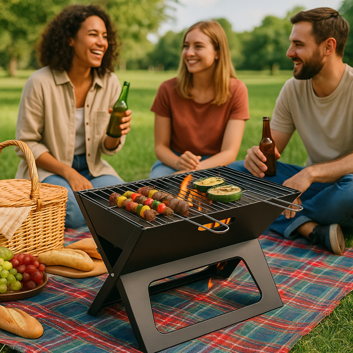 ALPINA BBQ GRILL PORTABLE HOUTSKOOL ZWART - Tuincentrum Lopik