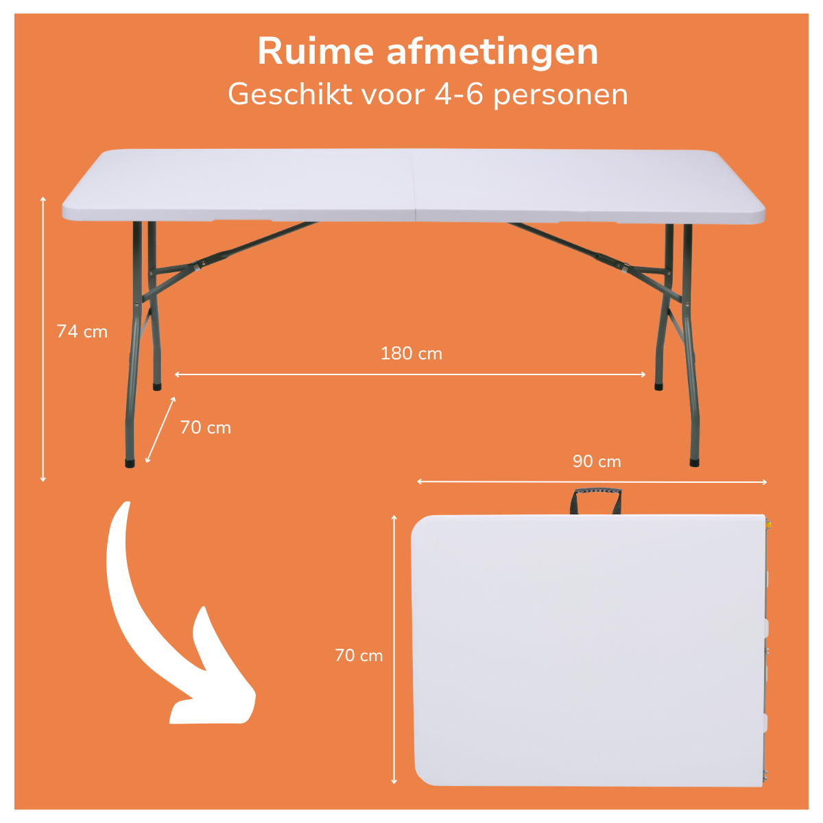 OPVOUWBARE TAFEL 180X70X74CM - Tuincentrum Lopik
