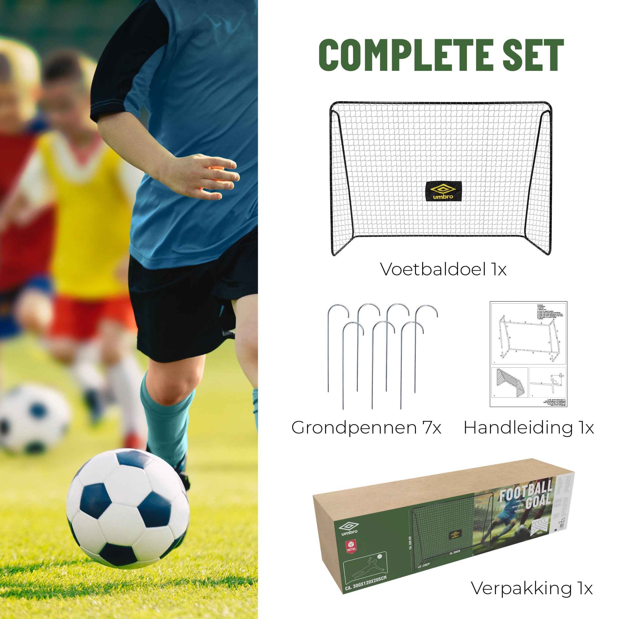 UMBRO VOETBALDOEL 300 X 205 X 120CM - Tuincentrum Lopik