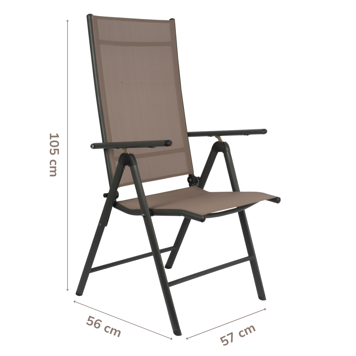 LIFETIME GARDEN TUINSTOELEN SET SANTIAGO TAUPE 2 STUKS - Tuincentrum Lopik