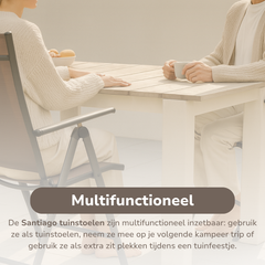 LIFETIME GARDEN TUINSTOELEN SET SANTIAGO TAUPE 2 STUKS - Tuincentrum Lopik