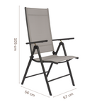 LIFETIME GARDEN TUINSTOELEN SET SANTIAGO GRIJS/ZWART 2 STUKS - Tuincentrum Lopik