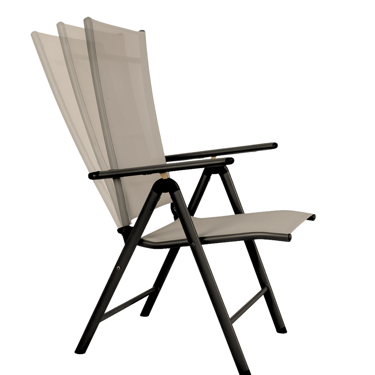 LIFETIME GARDEN TUINSTOELEN SET SANTIAGO GRIJS/ZWART 2 STUKS - Tuincentrum Lopik