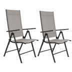 LIFETIME GARDEN TUINSTOELEN SET SANTIAGO GRIJS/ZWART 2 STUKS - Tuincentrum Lopik