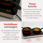 ALPINA INDUCTIE KOOKPLAAT DUBBEL 3400W - Tuincentrum Lopik