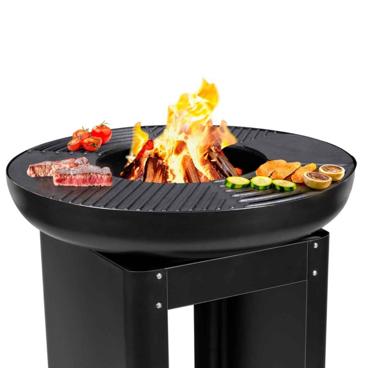 ALPINA VUURKORF EN TEPPANYAKI GRILL 2-IN-1 HOUTSKOOL 61X61X90CM - Tuincentrum Lopik
