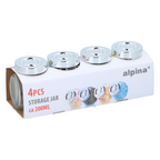 ALPINA GLAZEN VOORRAADPOTTEN 200ML SET 4 STUKS MET SCHROEFDEKSEL - Tuincentrum Lopik