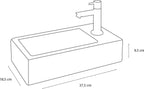 DIFFERNZ HELIOS FONTEINSET KERAMIEK WIT KRAAN RECHT CHROOM RECHTS 37.5X18.5X9.5CM - Tuincentrum Lopik