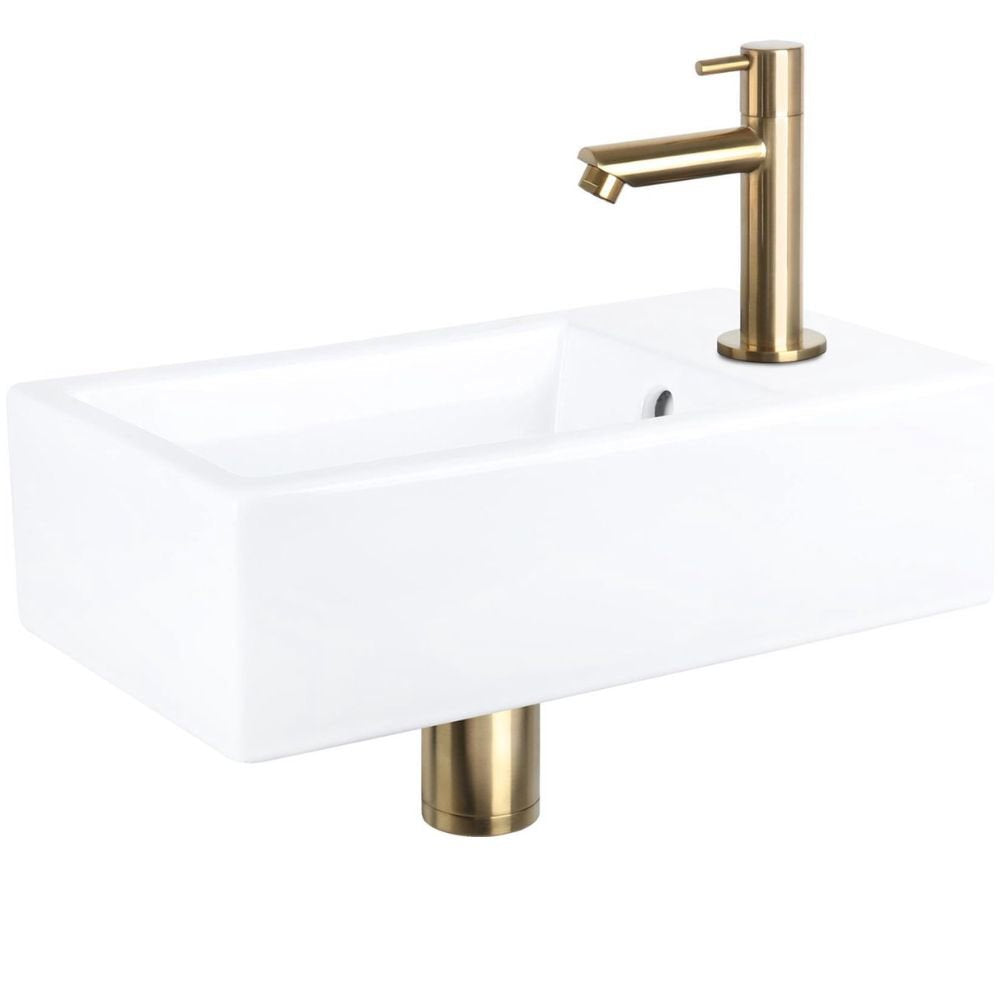 DIFFERNZ FORCE FONTEINSET KERAMIEK KRAAN RECHT MAT GOUD 40X22X11.5CM - Tuincentrum Lopik