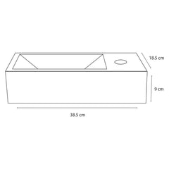 DIFFERNZ RAVO FONTEINSET KERAMIEK WIT KRAAN RECHT MAT CHROOM 38.5X18.5X9CM - Tuincentrum Lopik