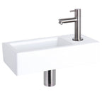DIFFERNZ RAVO FONTEINSET KERAMIEK WIT KRAAN RECHT MAT CHROOM 38.5X18.5X9CM - Tuincentrum Lopik