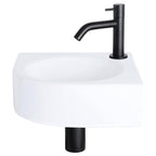 DIFFERNZ CLEO FONTEINSET KERAMIEK KRAAN GEBOGEN MAT ZWART 30X30X10CM - Tuincentrum Lopik