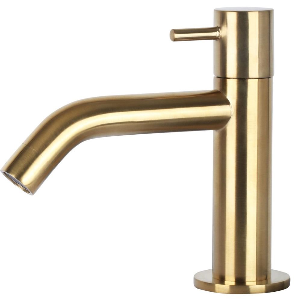 DIFFERNZ CLEO FONTEINSET KERAMIEK WIT KRAAN GEBOGEN MAT GOUD 30X30X10CM - Tuincentrum Lopik