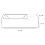 DIFFERNZ HELIOS FONTEINSET KERAMIEK WIT KRAAN RECHT MAT ZWART RECHTS 37.5X18.5X9.5CM - Tuincentrum Lopik