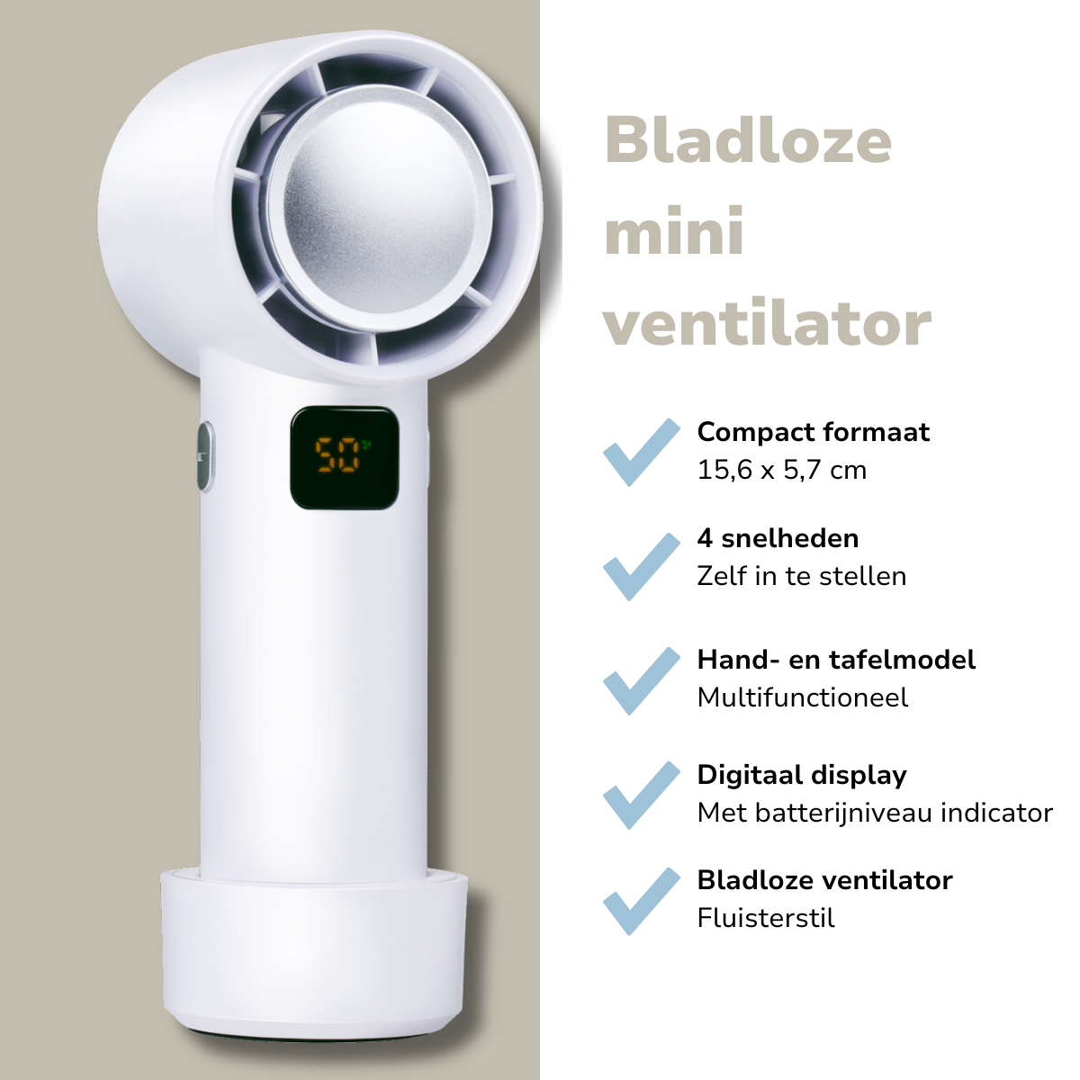 LIFETIME AIR DRAADLOZE BLADLOZE VENTILATOR WIT - Tuincentrum Lopik