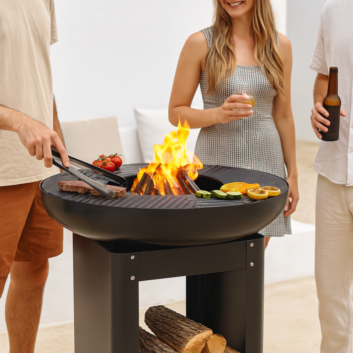 BBQ COLLECTION TEPPANYAKI EN VUURKORF 2-IN-1 HOUTSKOOL - Tuincentrum Lopik