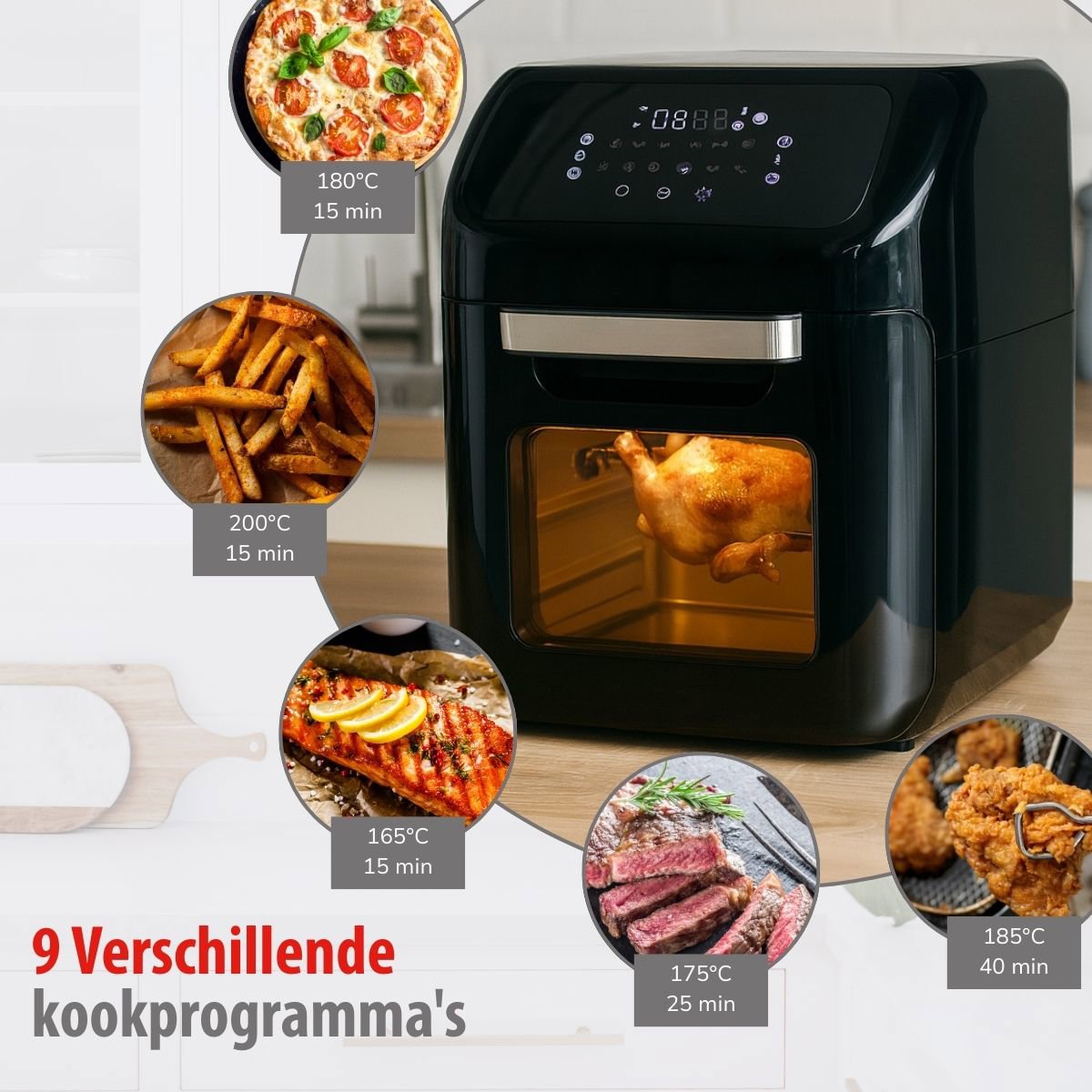 ALPINA OVEN AIR FRYER 12L 230V - Tuincentrum Lopik