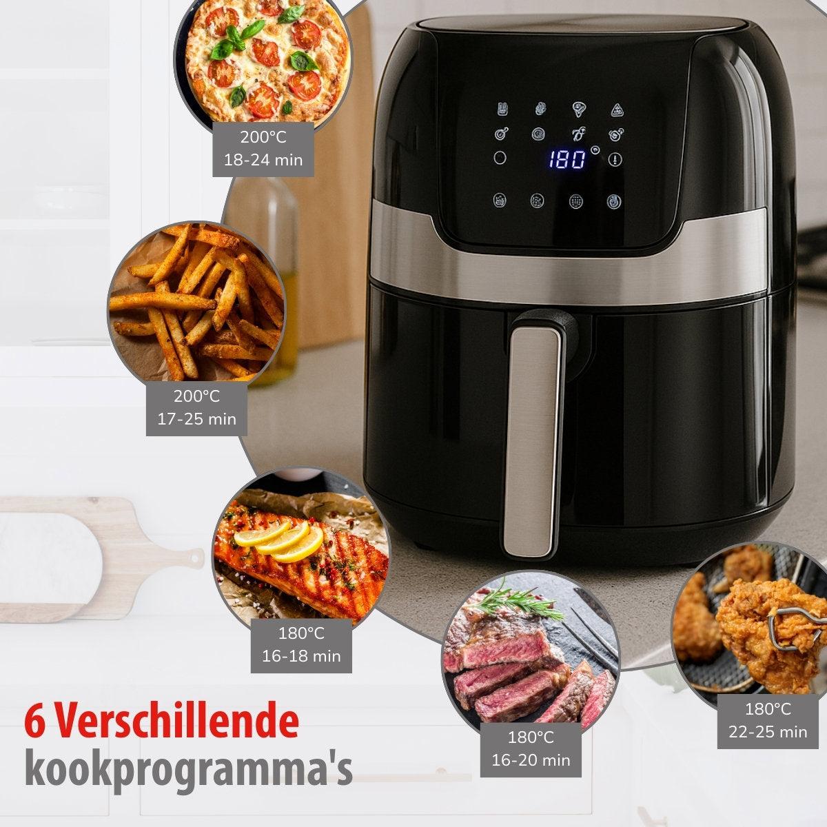 ALPINA HETELUCHTFRITEUSE DIGITAAL 3,5L 1400W - Tuincentrum Lopik