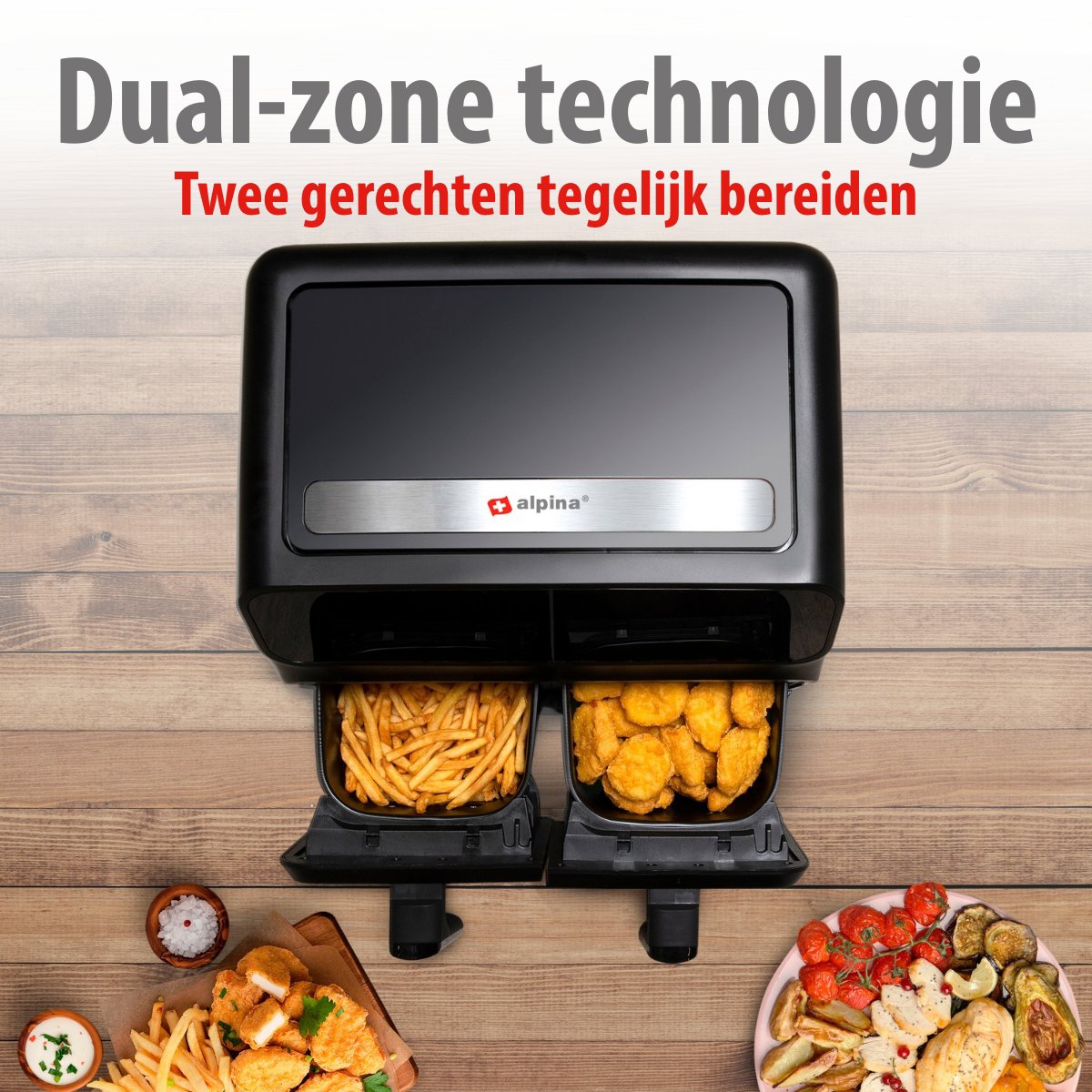 ALPINA DOUBLE AIRFRYER 8L 1700W - Tuincentrum Lopik