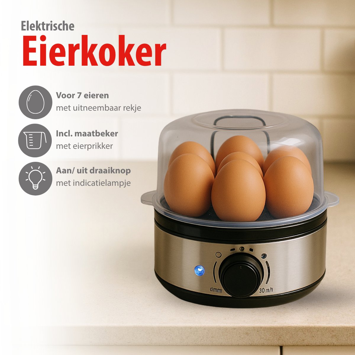 ALPINA EIERKOKER 7 STUKS 350 WATT ROESTVRIJSTAAL - Tuincentrum Lopik