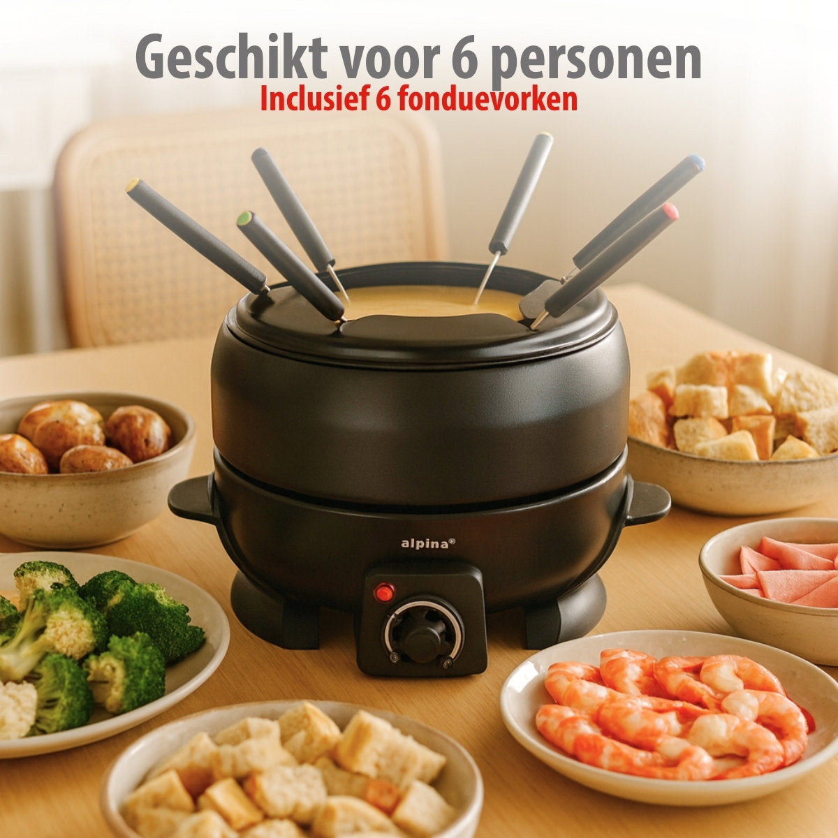 ALPINA FONDUESET ELEKTRISCH 230V 800W 2,3 L - Tuincentrum Lopik