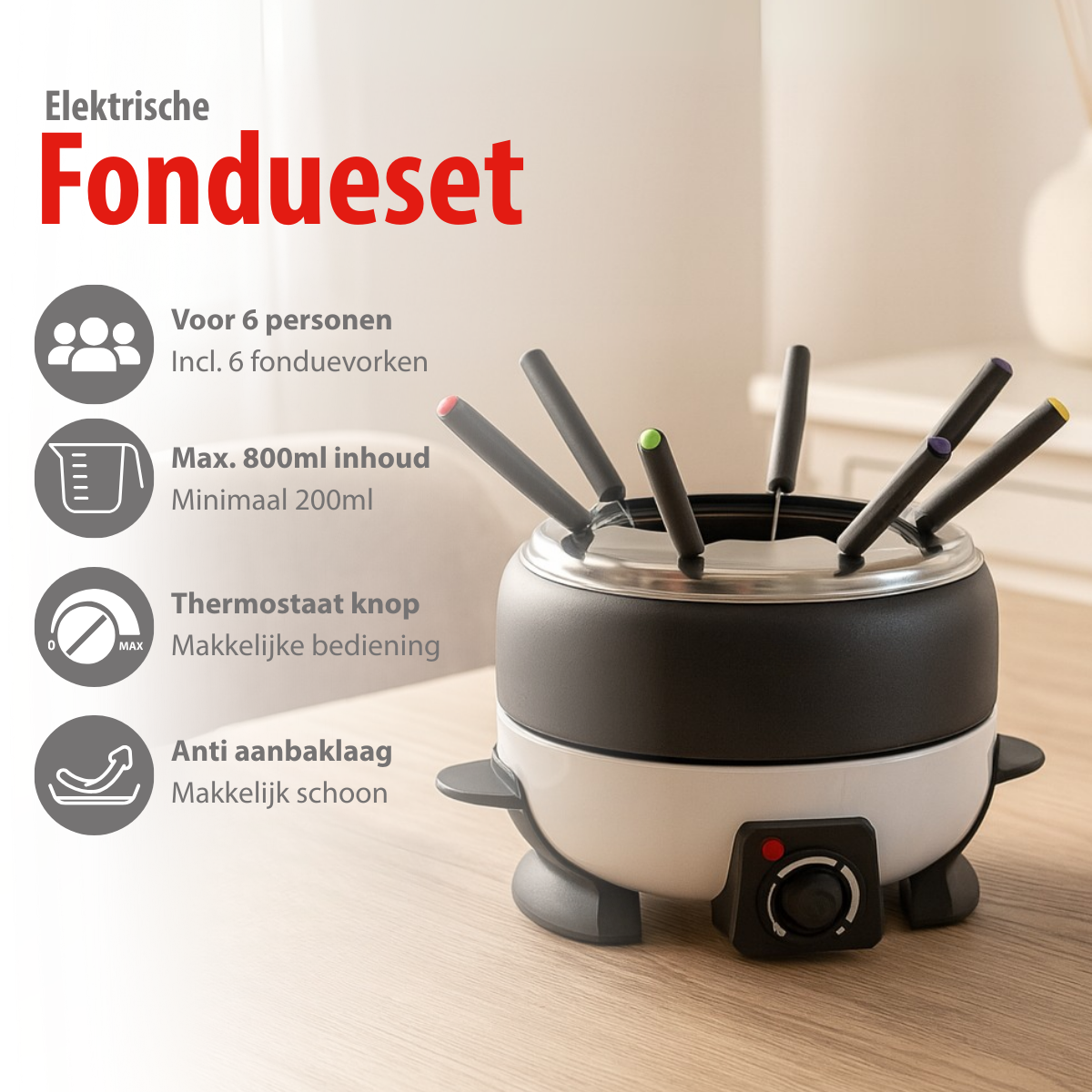 CUISINIER FONDUE SET 230V~ 800W 2,3L - Tuincentrum Lopik