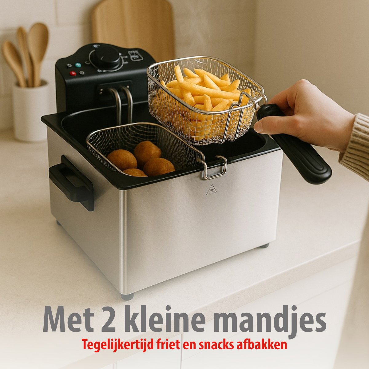 ALPINA FRITEUSE 5 LITER 2000W DUBBEL RVS - Tuincentrum Lopik