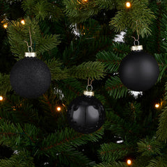 MICA DECORATIONS KERSTBALLEN SET 42 STUKS ZWART Ø7CM - Tuincentrum Lopik