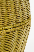 Basket With Lid Yellow Set Of 2 - H48Xd30Cm