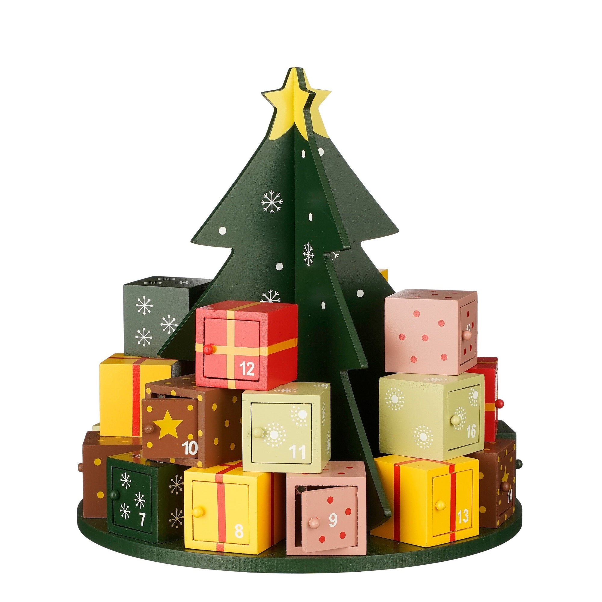 MICA DECORATIONS ADVENTSKALENDER MDF FSC 30XØ27,5CM MULTICOLOR - Tuincentrum Lopik