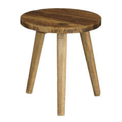 Bold Side Table Recycled Wood Brown - H28Xd26Cm