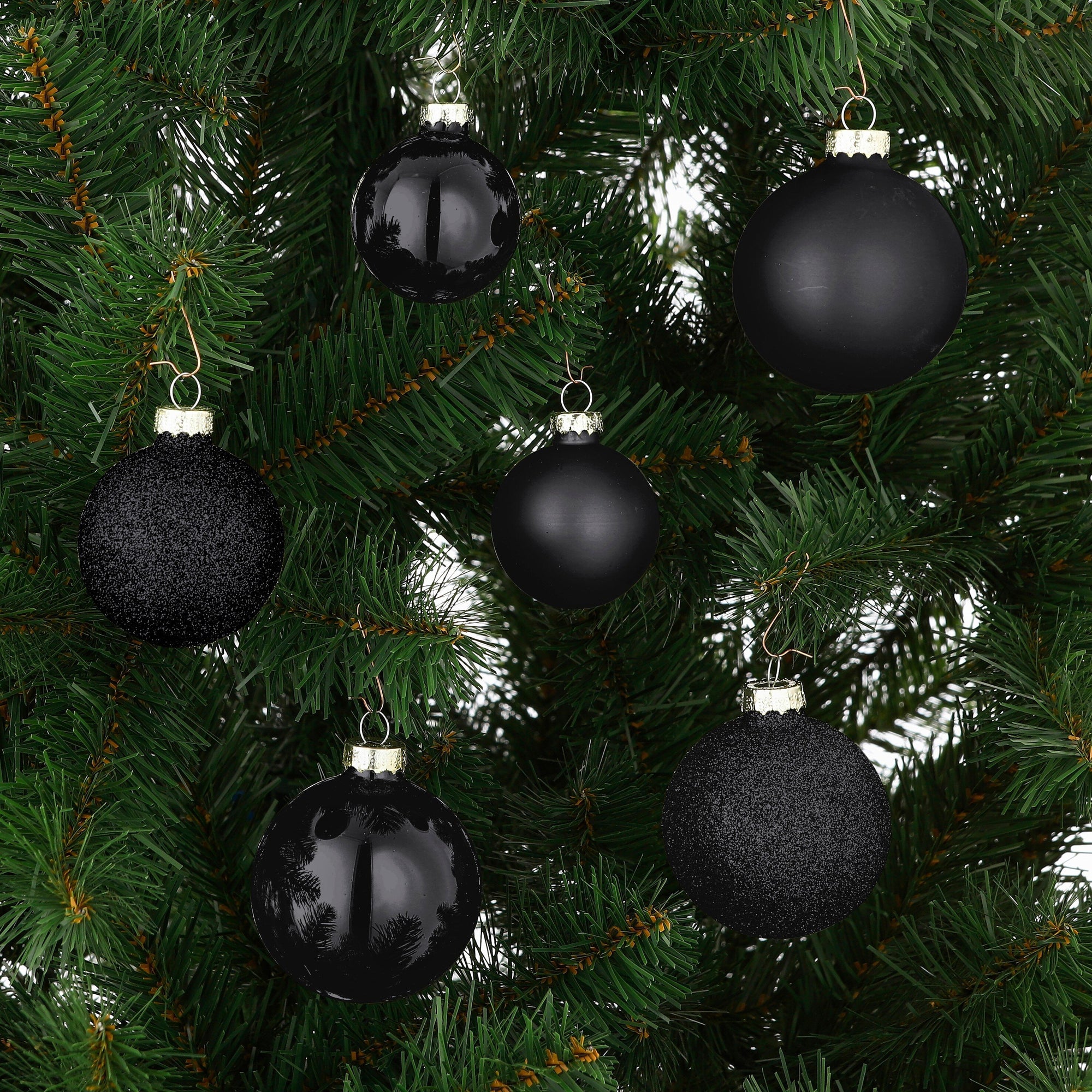 MICA DECORATIONS KERSTBALLEN SET 42 STUKS ZWART Ø7CM - Tuincentrum Lopik