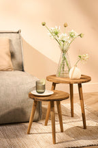 Bold Side Table Recycled Wood Brown - H42,5Xd40Cm