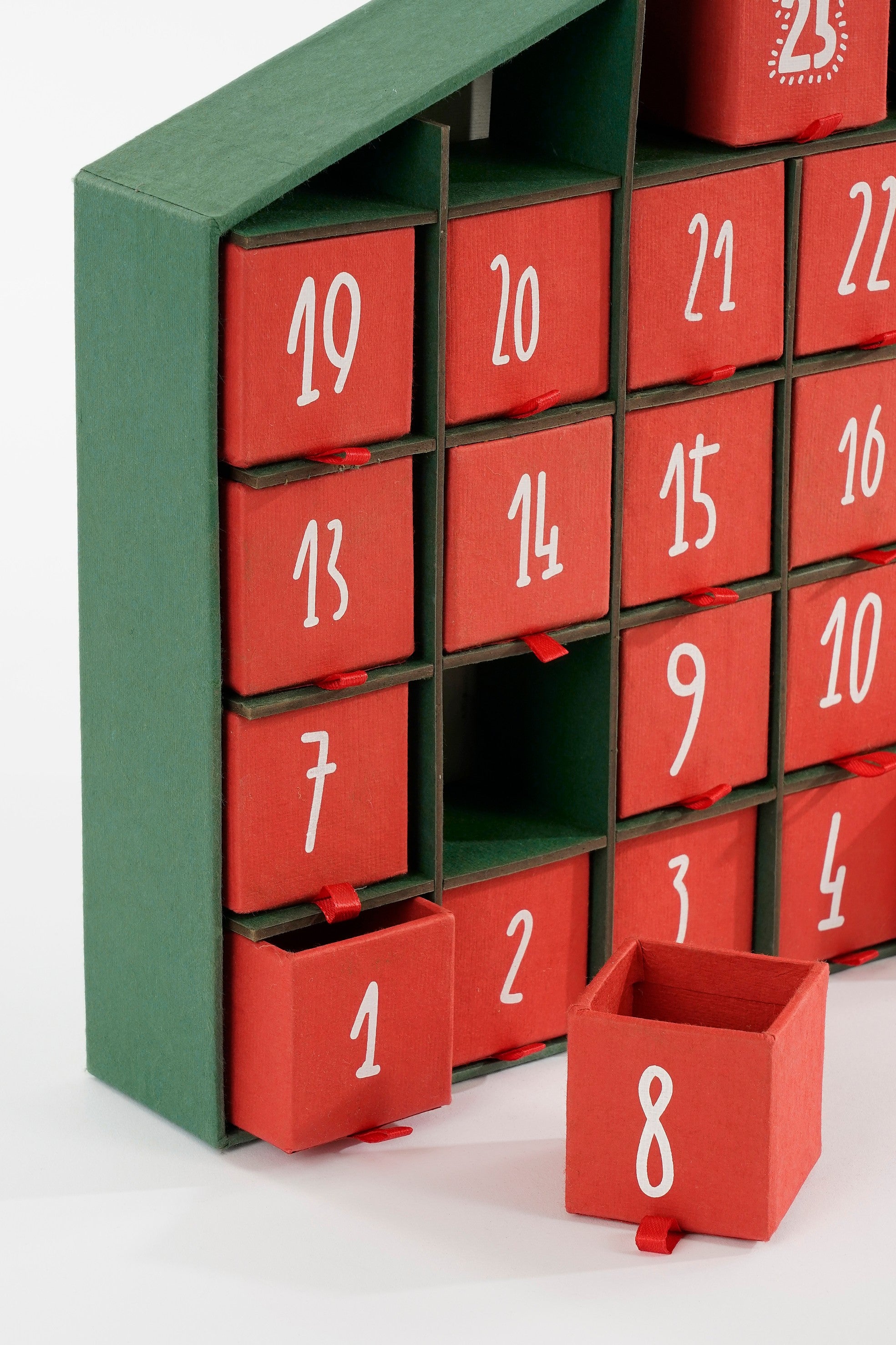 HOUSE OF SEASONS ADVENTSKALENDER ROOD GERECYCLED PAPIER 33X28X5CM - Tuincentrum Lopik