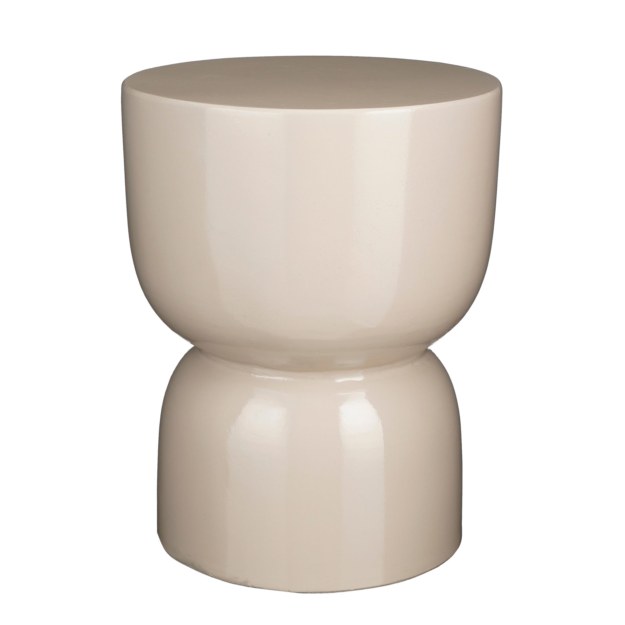 Stage Side Table - H45 X Ø35 Cm - Cement - Beige