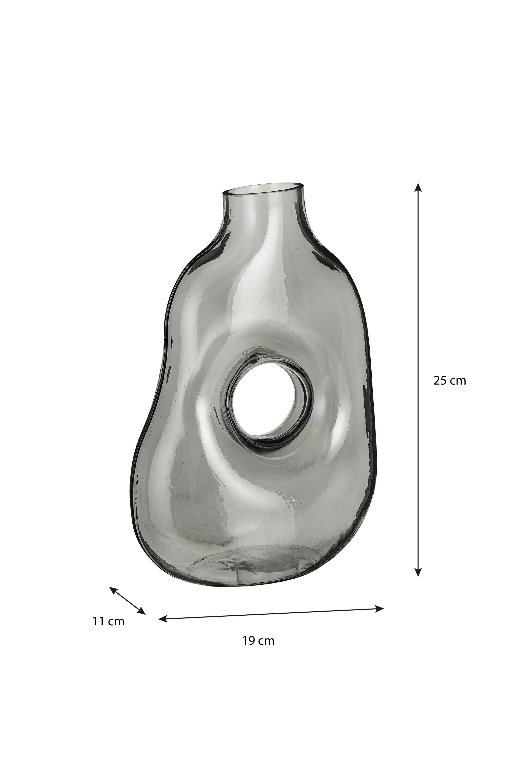 Jay Vase Glass L. Grey - L18,5Xw10,5Xh25Cm