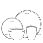 Tabo Dinnerware Set Grey 16 Pieces