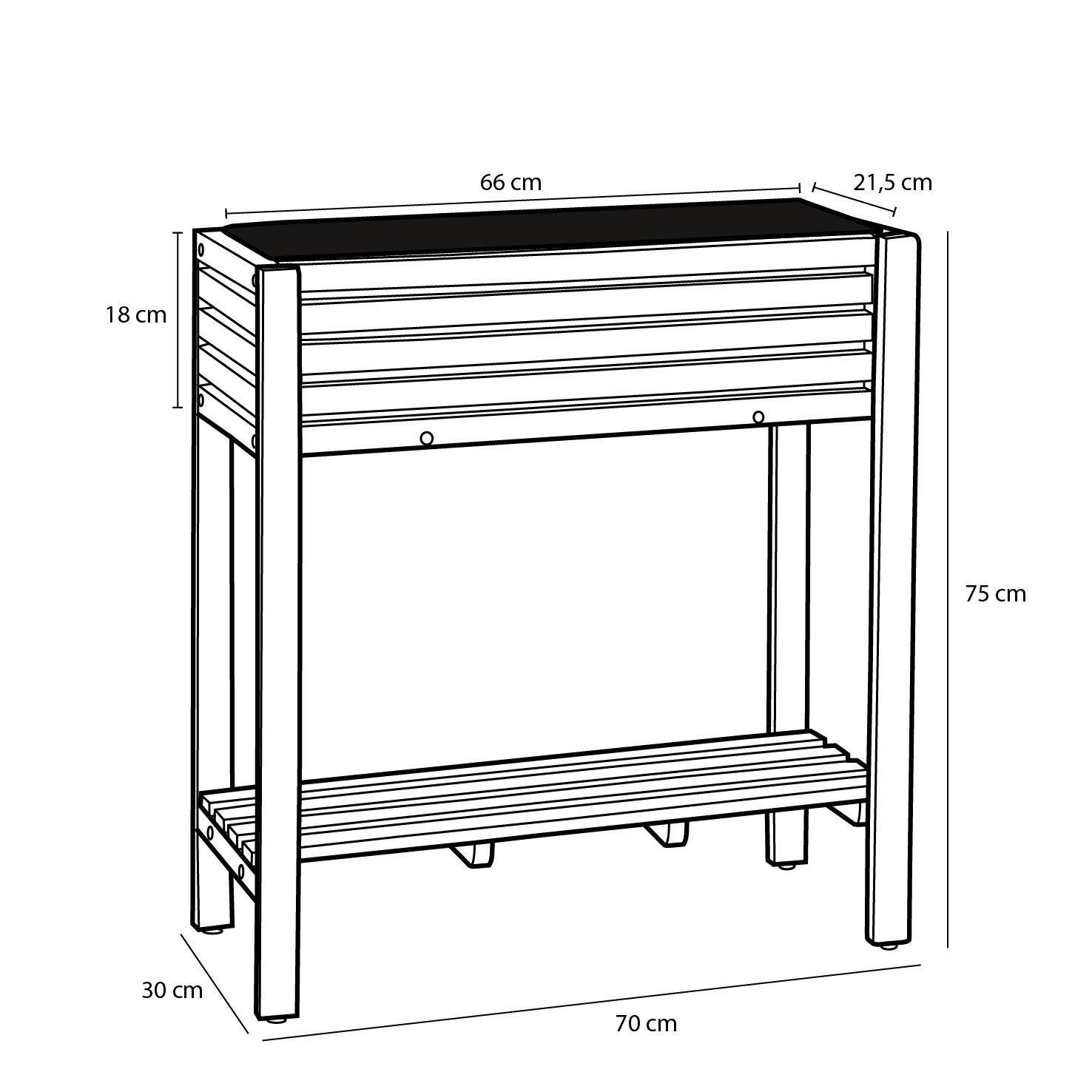 Glenwood Planter Rectangle Brown - L70Xw30Xh75Cm