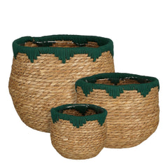 Jorck Basket Round Black Set Of 3 - H24Xd26Cm