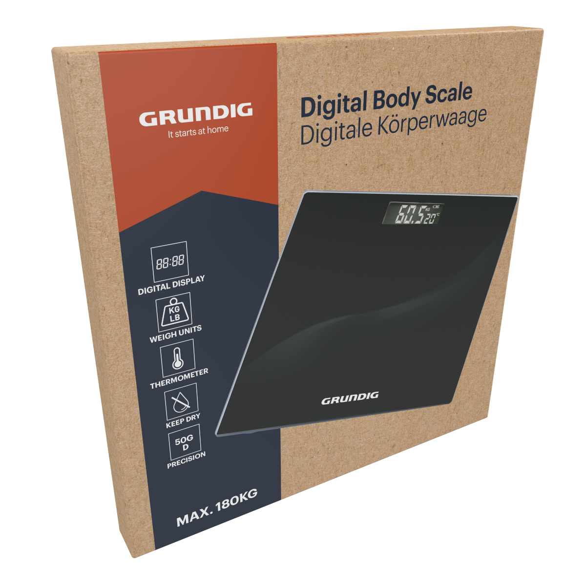 GRUNDIG DIGITALE PERSONENWEEGSCHAAL ZWART TOT 180KG - Tuincentrum Lopik