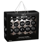 MICA DECORATIONS KERSTBALLEN SET 42 STUKS ZWART Ø7CM - Tuincentrum Lopik