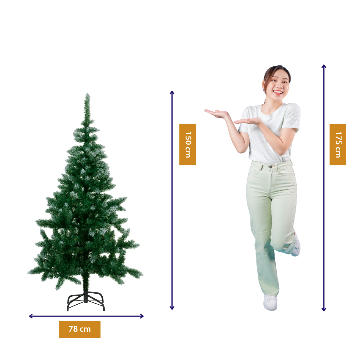 ARTI CASA KUNSTKERSTBOOM SNEEUW 150CM 350 TAKKEN - Tuincentrum Lopik